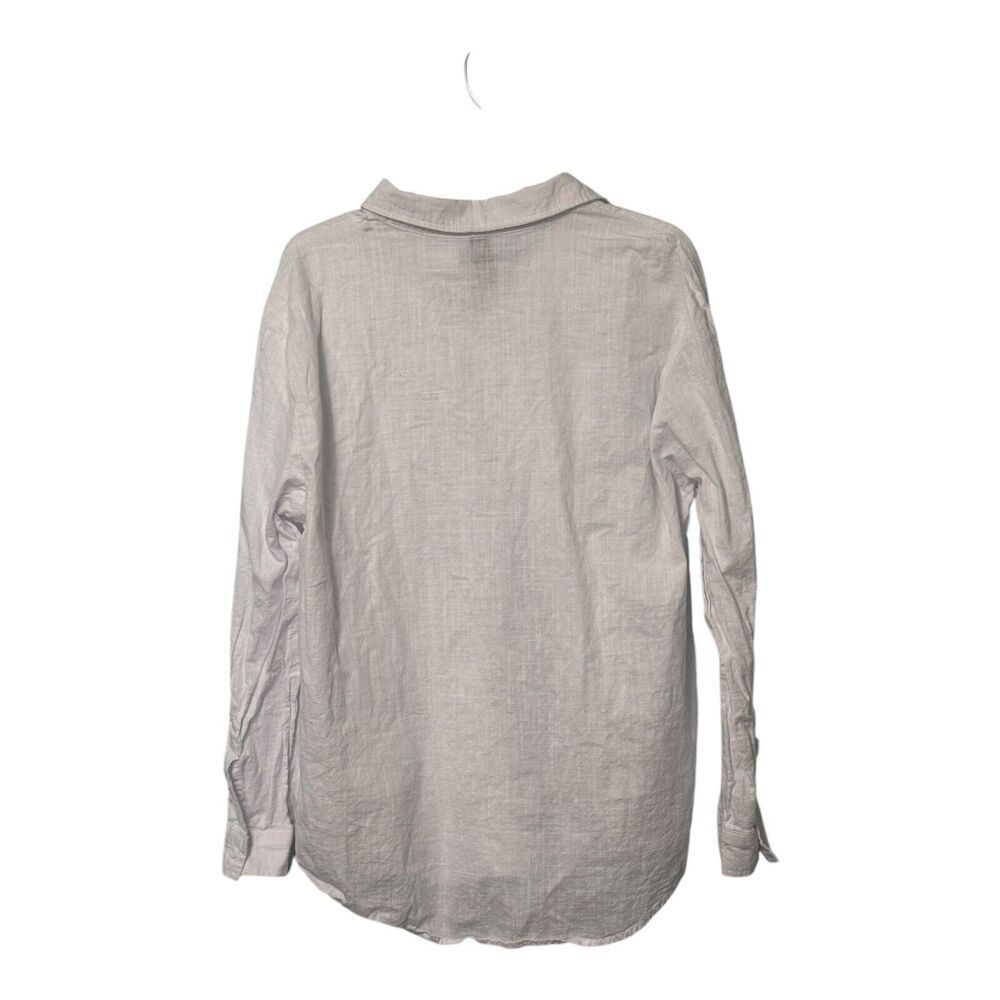 OUKU 100% linen shirt/tunic buttons adjustable sleeves XL - Picture 2 of 9